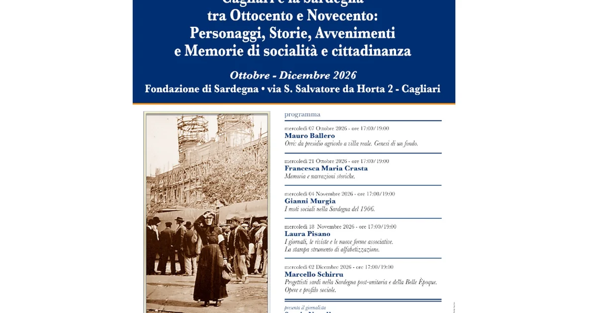 Locandina del ciclo di incontri sulla storia di Cagliari e della Sardegna